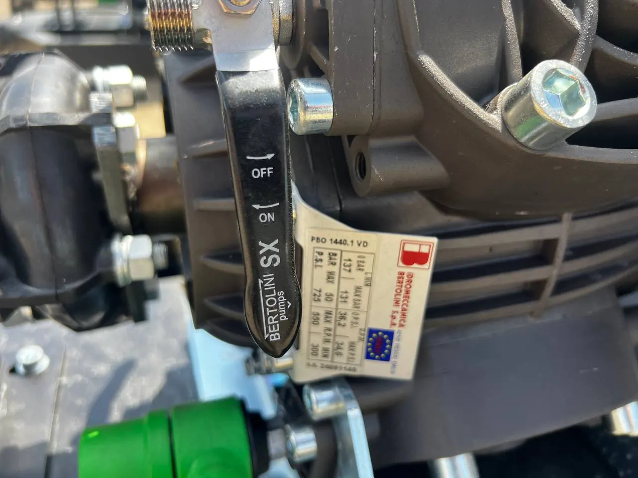 Насос Bertolini PBO-1540 на опрыскивателе GREEN LINE O 2000
